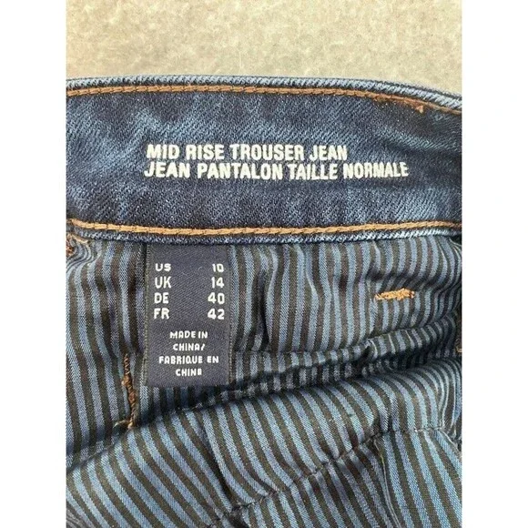 Lands End Mid Rise Trouser Jeans Flare Leg Size 10 Womens - Picture 6 of 7